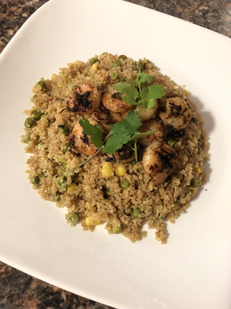 Garlic Jalapeno shrimp with quinoa 